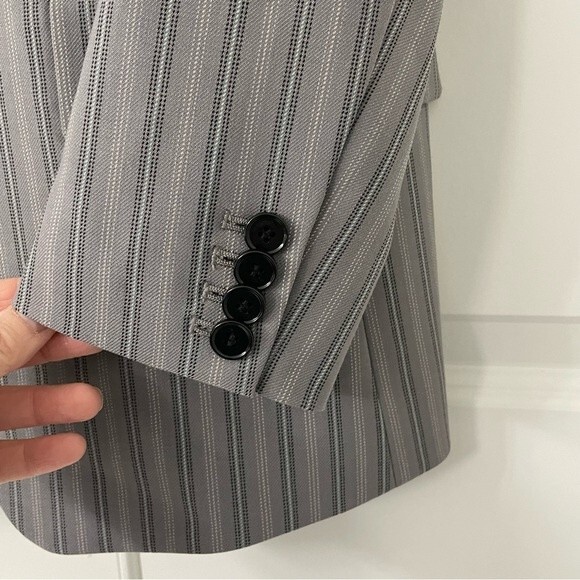 Club Monaco Women's Borrem Blazer Wool Blend Suit Jacket Size 10 Grey Blue - Picture 5 of 15